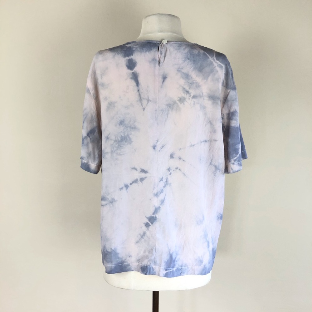 vintage 90s tie dye silk tee | 1990s pale pastel t shirt | grunge boho hippie - Picture 2 of 8
